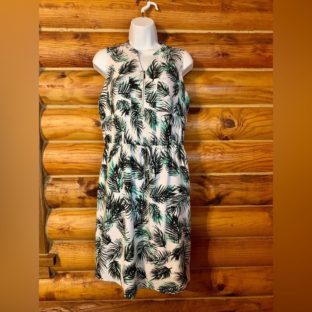 Apt 9 Sleeveless Dress Tropical Palm Leaf Beachy Print Small